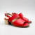 Sandalias de cuero color rojo. Modelo Cazzu de Las Boleras.