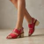 Sandalias de cuero color rojo. Modelo Cazzu de Las Boleras.
