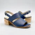 Sandalias de cuero color azul. Modelo Cazzu de Las Boleras.
