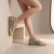 Zapatillas de cuero color nude con animal print modelo Gary de Las Boleras.