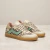 Zapatillas de cuero color nude con animal print modelo Gary de Las Boleras.