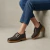 Mocasín de cuero con plataforma color chocolate. Modelo Jess de Las Boleras.