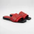 Sandalia flat de cuero color rojo. Modelo Kurt de Las Boleras.