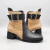 Botas bajas de cuero combinadas en nude y negro. Modelo Laura de Las Boleras.