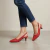 Zapatos de cuero taco chupete color rojo. Modelo Luli de Las Boleras.