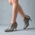 Botineta de cuero taco stiletto color peltre. Modelo Meli de Las Boleras.