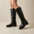 Botas altas de cuero color negro. Modelo Renata de Las Boleras.