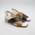 Zueco de cuero combinado negro y suela. Modelo Romba de Las Boleras.