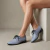 Zapatos acordonados de cuero color gris. Modelo Sarov de Las Boleras.