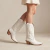 Bota texana de cuero modelo Texea color blanco de Las Boleras.