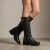 Bota alta de cuero color negro. Modelo Venus de Las Boleras.