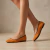 Balerina de gamuza color naranja. Modelo Yuni de Las Boleras.