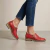 Zapato de cuero combinado color rojo. Modelo Zia de Las Boleras.