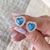Aros Corazón Turquesa - comprar online