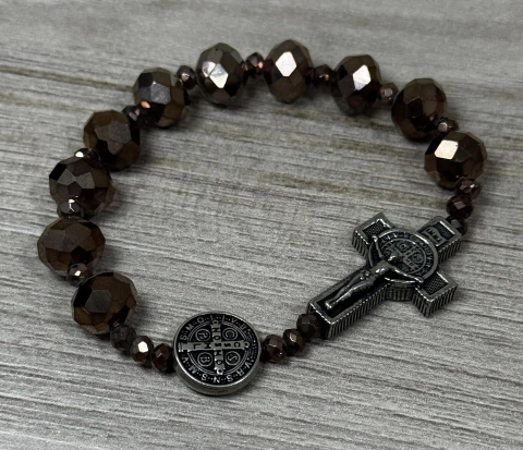 Pulseira Carismática São Bento (Marrom) - comprar online