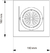 Esquema técnico del embutido multispot cardánico de 1 luz para dicro, con dimensiones de 160 mm x 160 mm.