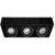Plafon  Spot Techo 3 Luces dicroicas Led Cardanico GU10 Negro