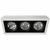 Embutido multispot cardánico blanco con tres luces AR 111, ideal para iluminación de espacios interiores.