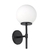 Aplique de Pared 1 Luz con esfera pelota bocha negro industrial 