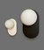 Aplique de Pared ovale con esfera minimalista color negra y blanca