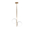 Lampara Colgante moderna techo barral dorado 2 luces esfera vidrio globo oro