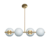 Lampara Colgante Techo Moderna dorada Oro Bronce Esferas tulipas Vidrio Best ARA