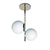 Lampara de techo barral 2 esferas globo de vidrio deco moderna Cromada Cromo Plateado barra cocina isla