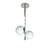 Lampara Colgante moderna techo barral Negro 2 luces esfera vidrio globo  Cromo Plateado