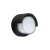 Aplique de luz exterior de diseño circular en color negro con pantalla blanca