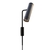 Aplique velador de pared Cavia con brazo corto en color negro, ideal para interiores.