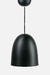 Lámpara colgante de diseño moderno en color negro mate con forma de campana.