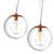 lampara Colgante techo Cobre 2 luces de vidrio Buenos Aires Iluminacion