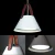Lampara Colgante Nordica Blanca Con Cuero Y Led Incluido 18w