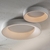 Plafón LED moderno en dos tamaños, Ø38cm y Ø48cm, instalado en un techo de concreto. Baguel 