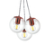 Colgante de Techo moderno ramillete 3 luces cobre