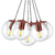 Colgante de Techo moderno ramillete 6 luces cobre