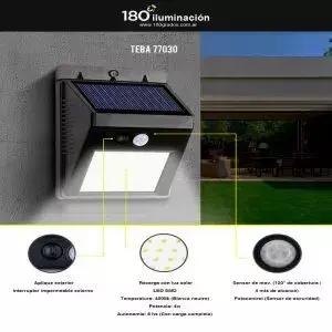 Aplique solar con sensor