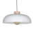 Colgante de metal blanco con base de madera para lámpara E27 LED.