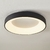 Plafón Rule Baguel Led de diseño moderno en color negro con luz difusa en su interior, disponible en tres tamaños: ø 38 cm, ø 48 cm y ø 60 cm.