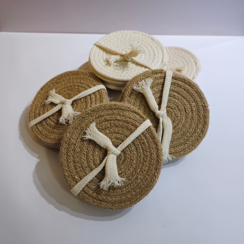 Pack posavasos yute hilo redondos deco