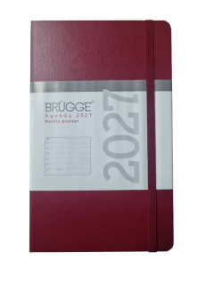 Agenda 2027 Brugge 13x21 Semanal Tipo Moleskine Con Elástico - Libreria Saturno