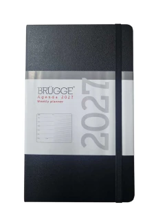Agenda 2027 Brugge 13x21 Semanal Tipo Moleskine Con Elástico
