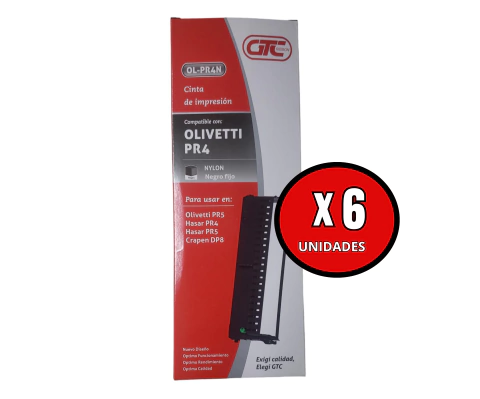Cinta GTC para impresoras Olivetti PR4 / PR5 / Hasar PR4 / X 6 Unidades