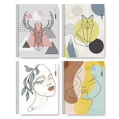 Cuaderno A4 Arte Minimalista Espiral 80 Hojas Lisas