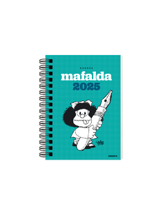 Agenda Mafalda 2025 - Día Por Página - Espiralada 11 X 15 Cm