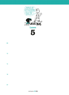 Agenda Mafalda 2025 - Día Por Página - Espiralada 11 X 15 Cm - Libreria Saturno