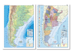 Mapa Mural Laminado Plastificado Argentina Bifaz 90x130cm