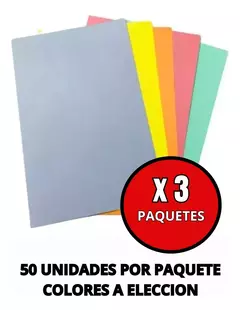 Carpeta Cartulina Caratula Oficio 3 Paquetes X 50 Unidades