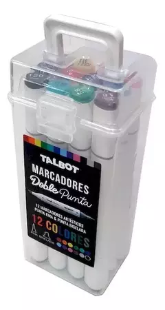 Marcador Talbot Triangular Doble Punta Artistico Box X 12 - comprar online
