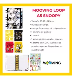 Cuaderno A Discos Mooving Loops A5 Snoopy Inteligente en internet